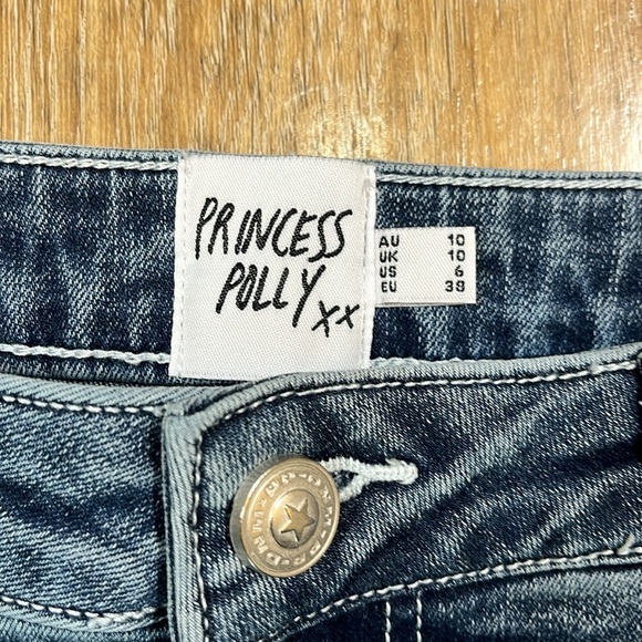 Princess Polly Batkins Denim Maxi Skirt Front Slit PP-DNM Women's 6 EUC Jean - Picture 7 of 14